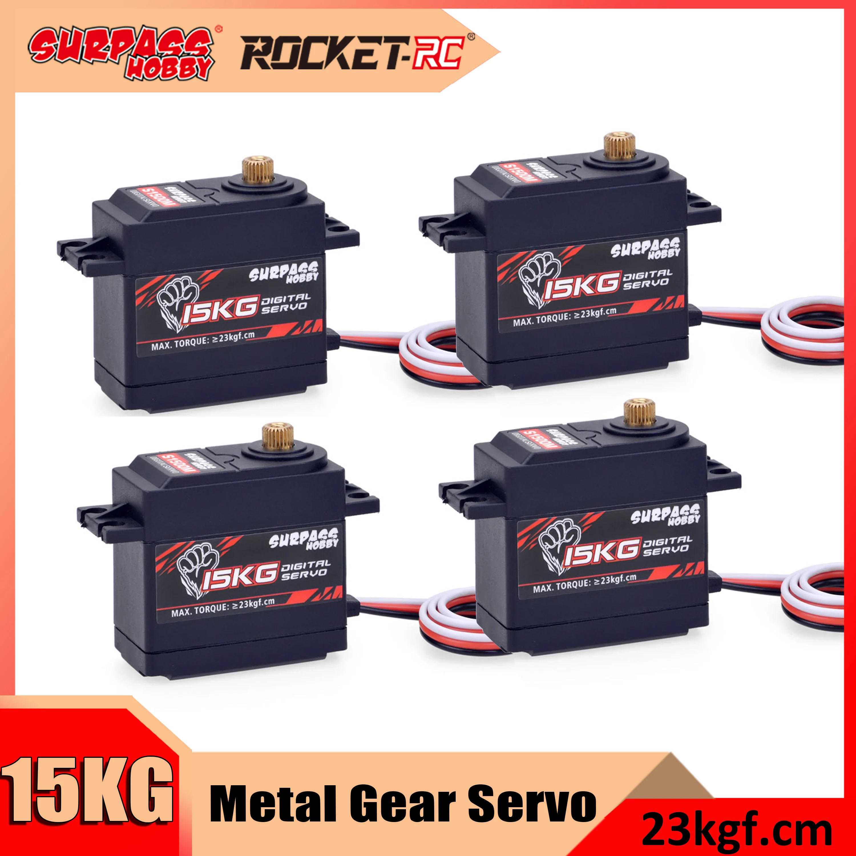 SURPASS Hobby 15KG Servo 6.0~7.4V Metal Gear Digital Motor for 1/10 1/8 RC Car Aircraft Boat Smart Robot Model Accessories Parts
SURPASS Hobby 15KG Servo 6.0~7.4V Metal Gear Digital Motor for 1/10 1/8 RC Car Aircraft Boat Smart Robot Model Accessories Parts
