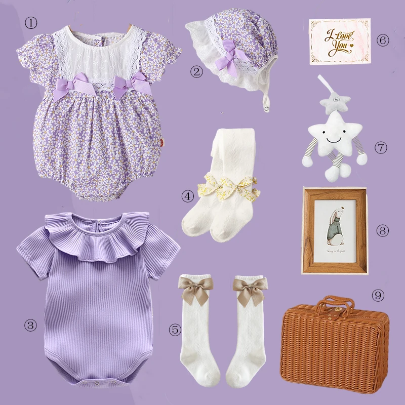 Summer Newborn Gift Box Clothes Purple Baby Girls Gift Pure Cotton Set Baby Romper Girls Autumn Kids Clothes Birthday Gift Box
Summer Newborn Gift Box Clothes Purple Baby Girls Gift Pure Cotton Set Baby Romper Girls Autumn Kids Clothes Birthday Gift Box