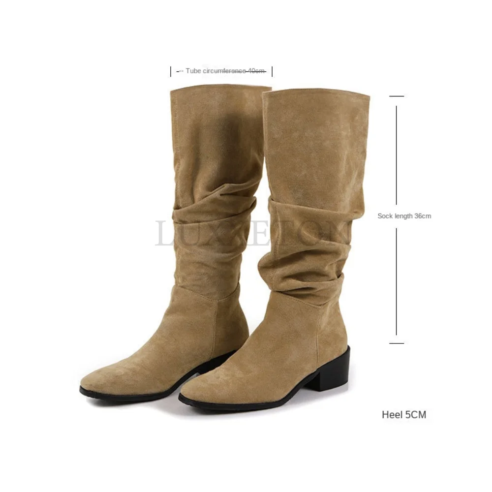Western Cowboy Boots For Women Pointed Toe Shoes Brand Suede Leather Shoes Knee High Chunky Heel Comfy Walking Boot Woman
Western Cowboy Boots For Women Pointed Toe Shoes Brand Suede Leather Shoes Knee High Chunky Heel Comfy Walking Boot Woman