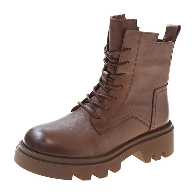 New Boots Woman Winter 2022 Luxury Genuine Leather Fashion Chunky Shoes For Women Warm British Style Round Toe Comfy Ankle Boots
New Boots Woman Winter 2022 Luxury Genuine Leather Fashion Chunky Shoes For Women Warm British Style Round Toe Comfy Ankle Boots