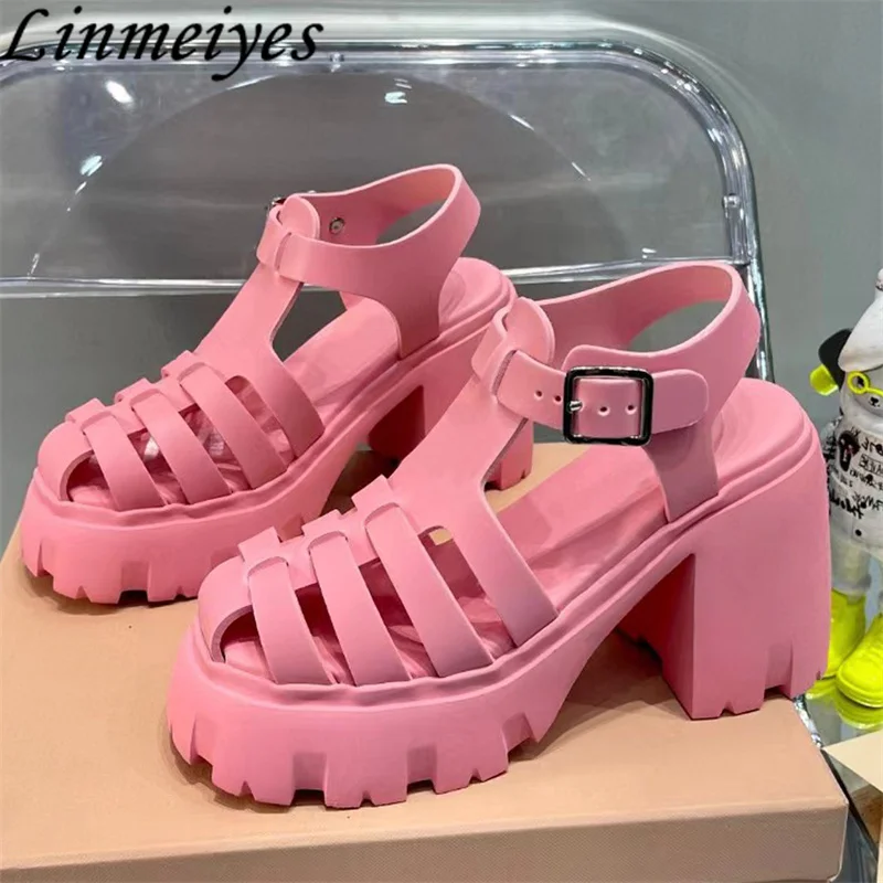 New Platform Sandals Women Round Toe Hollow Outs Roman Shoes Female Beach Sandals Woman Summer Square Heels Sandalias Women
New Platform Sandals Women Round Toe Hollow Outs Roman Shoes Female Beach Sandals Woman Summer Square Heels Sandalias Women