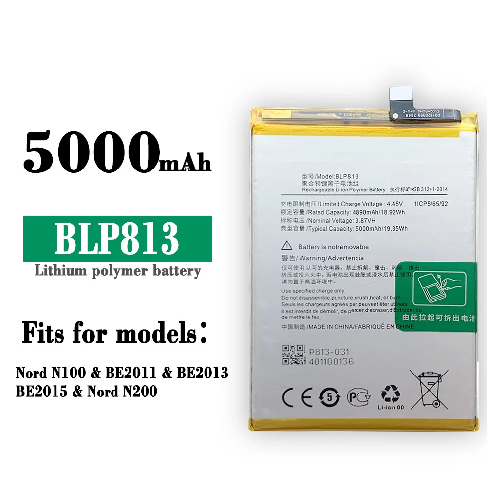 Orginal BLP813 High Quality Replacement Battery For OPPO 1+Nord N100 1+ OnePlus Nord High-capacity 5000mAh Built-in Batteries
Orginal BLP813 High Quality Replacement Battery For OPPO 1+Nord N100 1+ OnePlus Nord High-capacity 5000mAh Built-in Batteries