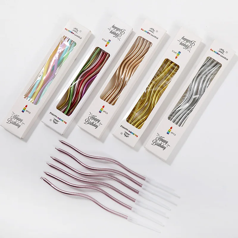 6pcs/set Gold Silver Metal Birthday Candles For Colorful Metallic Color Cake Topper Wedding Baby Shower Supplies Cake Decor
6pcs/set Gold Silver Metal Birthday Candles For Colorful Metallic Color Cake Topper Wedding Baby Shower Supplies Cake Decor