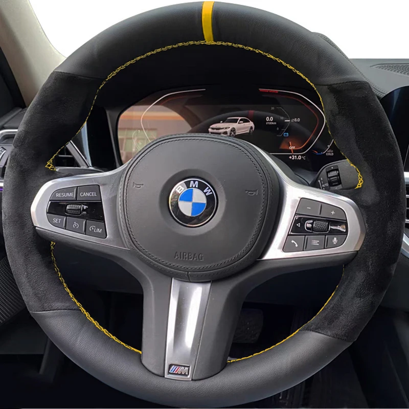 Car Steering Wheel Cover Suede Leather For BMW G30 530i 525i 530d M550d M550i G02 X4 2018 F90 M5 G01 X3 M40i Auto Interior
Car Steering Wheel Cover Suede Leather For BMW G30 530i 525i 530d M550d M550i G02 X4 2018 F90 M5 G01 X3 M40i Auto Interior