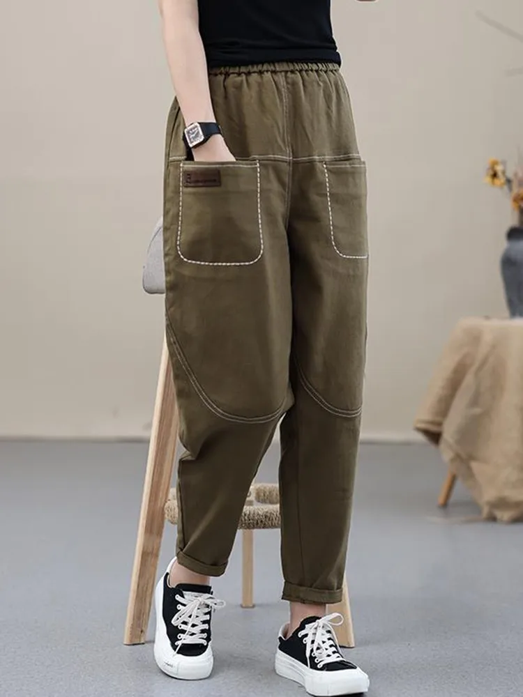 Women Casual Harem Pants New Arrival 2022 Simple Style Solid Color All-match Loose Female High Waist Ankle-length Pants D305
Women Casual Harem Pants New Arrival 2022 Simple Style Solid Color All-match Loose Female High Waist Ankle-length Pants D305