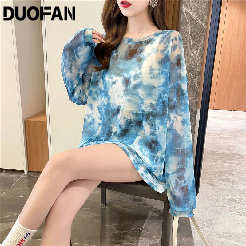 DUOFAN New Summer T-shirts Women's Long-sleeved Printed Anti-ultraviolet Tees Top Loose Design Niche Female Sunscreen Clothes
DUOFAN New Summer T-shirts Women's Long-sleeved Printed Anti-ultraviolet Tees Top Loose Design Niche Female Sunscreen Clothes