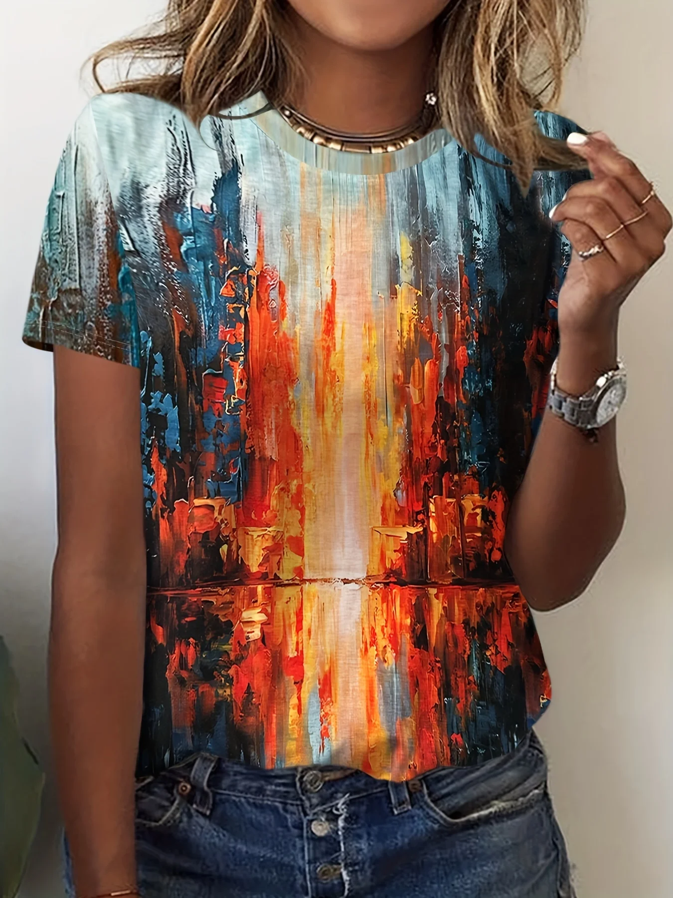 Graphic Print Crew Neck T-Shirt, Casual Short Sleeve T-Shirt For Spring & Summer, Women's Clothing
Graphic Print Crew Neck T-Shirt, Casual Short Sleeve T-Shirt For Spring & Summer, Women's Clothing