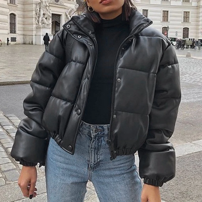 Winter Thick Warm Short Parkas Women Fashion Black PU Leather Coats Women Elegant Zipper Jackets Female Ladies
Winter Thick Warm Short Parkas Women Fashion Black PU Leather Coats Women Elegant Zipper Jackets Female Ladies