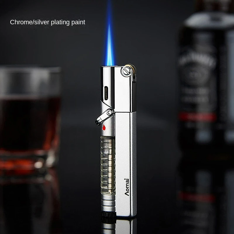 Long Grinding Wheel Torch Lighter, Creative Valve Switch, Hard Fire, Visual Air Chamber
Long Grinding Wheel Torch Lighter, Creative Valve Switch, Hard Fire, Visual Air Chamber