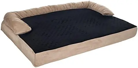 Dog Bed \u2013 45.5 x 32 Pet Bed - 3-Layer Orthopedic Dog Sofa with Cooling Gel, Memory Foam and Neck Bolster (Tan/Black)
Dog Bed \u2013 45.5 x 32 Pet Bed - 3-Layer Orthopedic Dog Sofa with Cooling Gel, Memory Foam and Neck Bolster (Tan/Black)