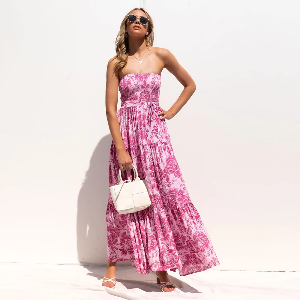 Elegant Dresses For Women 2022 Summer Boho Floral Print Strapless Maxi Dress Woman Backless Sexy Evening Party Dress Vestidos
Elegant Dresses For Women 2022 Summer Boho Floral Print Strapless Maxi Dress Woman Backless Sexy Evening Party Dress Vestidos