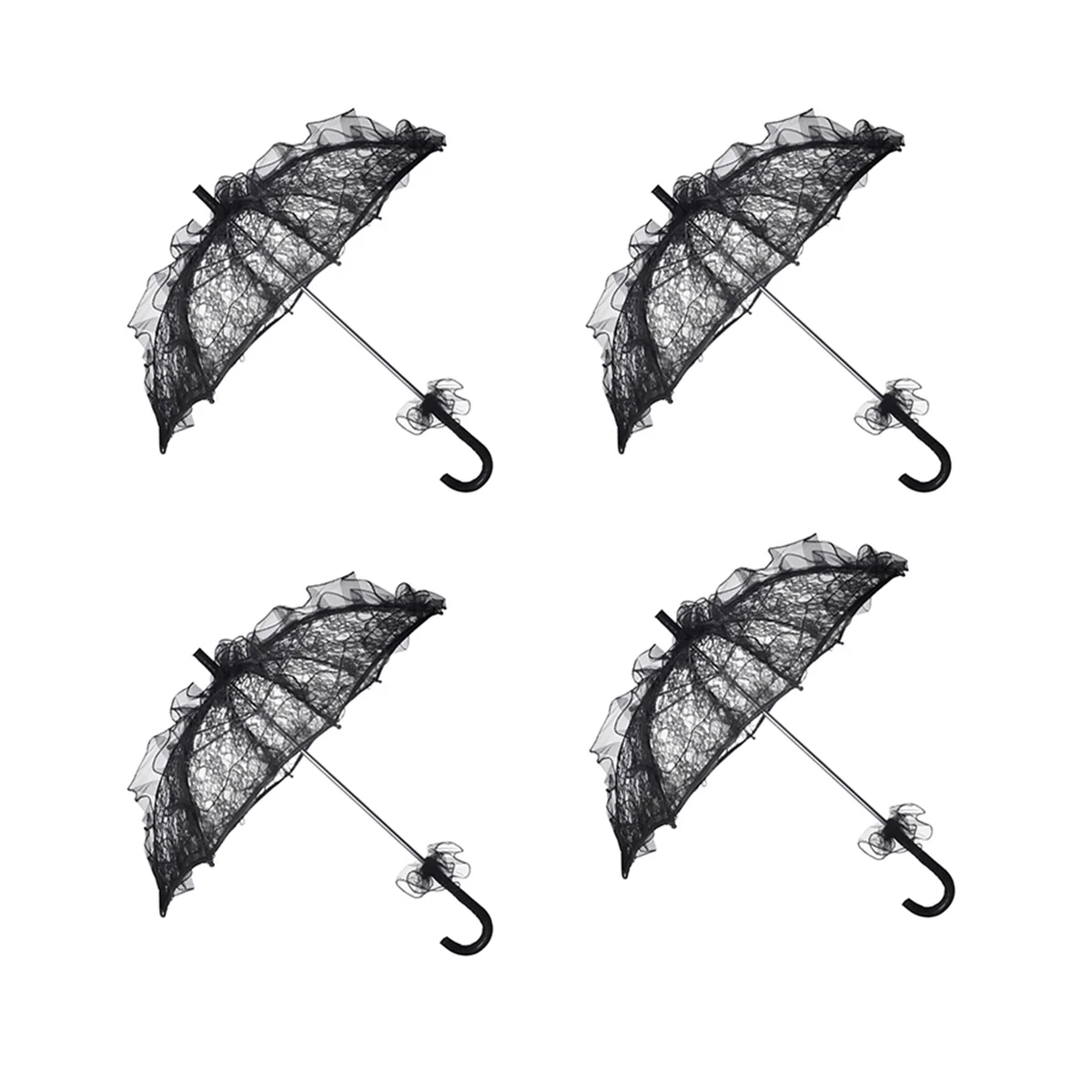 4PCS Craft Lace Decorative Umbrella, Photography Scene Prop Umbrella for Party Vintage Parasol Umbrella Black
4PCS Craft Lace Decorative Umbrella, Photography Scene Prop Umbrella for Party Vintage Parasol Umbrella Black