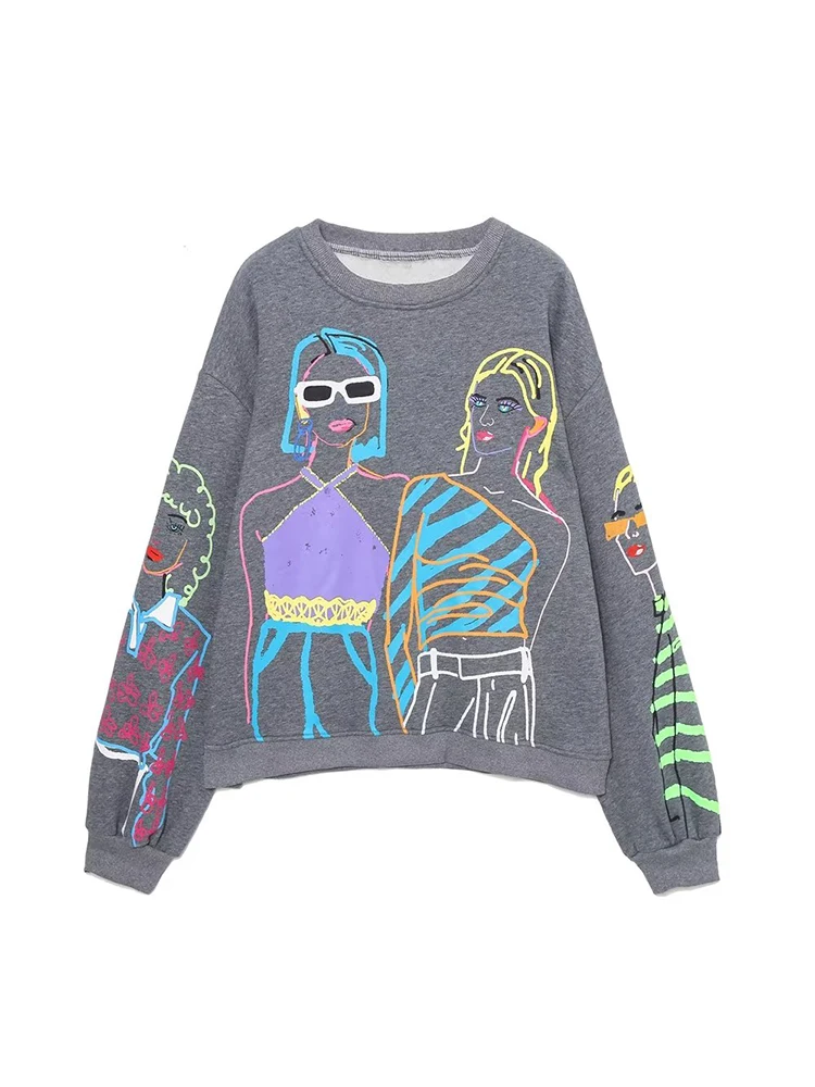 YENKYE New Autumn Women Fashion Character Print Gray Sweatshirts Vintage Long Sleeve O Neck Female Loose Casual Pullovers
YENKYE New Autumn Women Fashion Character Print Gray Sweatshirts Vintage Long Sleeve O Neck Female Loose Casual Pullovers