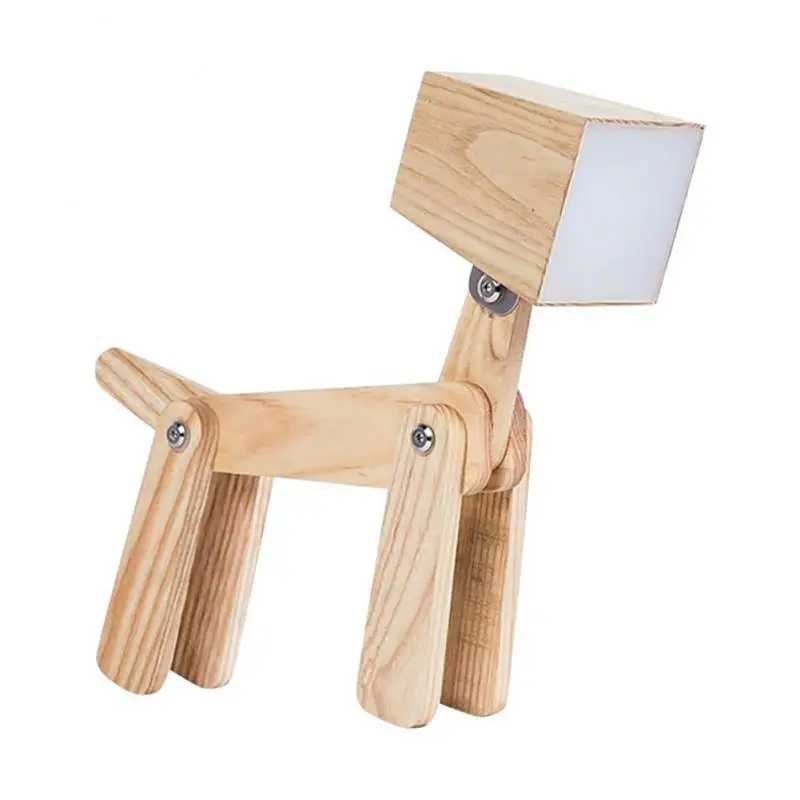 Unique Adjustable Dog Shaped Wooden Table Lamp Bedside Decoration Popular Children Birthday Gift
Unique Adjustable Dog Shaped Wooden Table Lamp Bedside Decoration Popular Children Birthday Gift