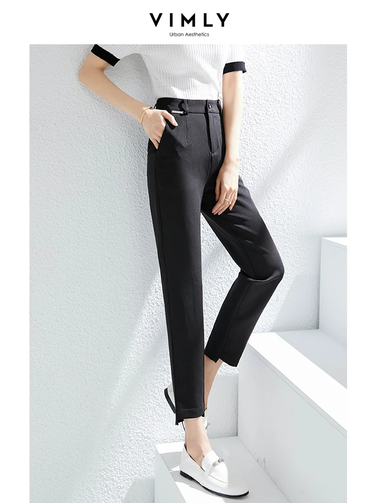 Vimly Black High Waist Suit Pants for Women 2023 Summer Thin Slim Pockets Office Lady Ankle-Length Harem Female Trousers M2058
Vimly Black High Waist Suit Pants for Women 2023 Summer Thin Slim Pockets Office Lady Ankle-Length Harem Female Trousers M2058