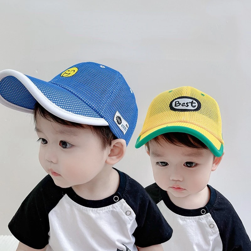 Fashion Baby Baseball Cap Smile Letters Baby Sun Hat Boys Cap Outdoor Infant Toddler Children Beach Caps Boys Girls Mesh Hats
Fashion Baby Baseball Cap Smile Letters Baby Sun Hat Boys Cap Outdoor Infant Toddler Children Beach Caps Boys Girls Mesh Hats