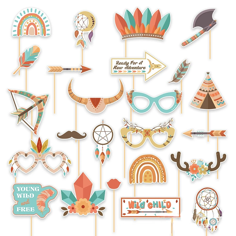 JOLLYBOOM 25PCS Boho Theme Party Decoration Glasses Beard Bow Arrow Axe Photo Props Mask for Baby Shower Birthday Party Supplies
JOLLYBOOM 25PCS Boho Theme Party Decoration Glasses Beard Bow Arrow Axe Photo Props Mask for Baby Shower Birthday Party Supplies