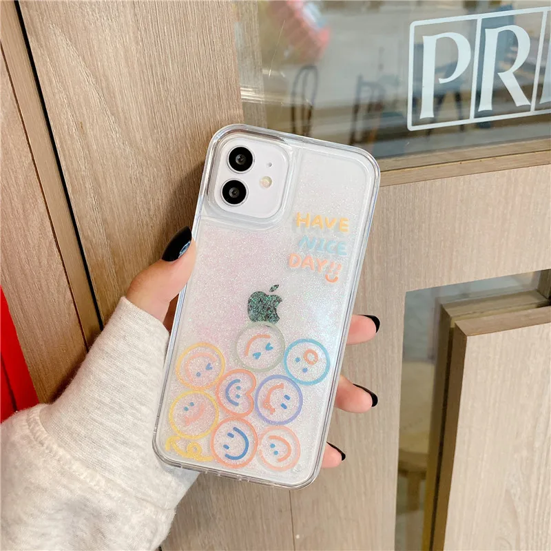 For iPhone 11 12 Pro Max 7 8 Plus X XS Max XR Shockproof Case Cover Cartoon Smiling Face Quicksand Transparent Phone Case
For iPhone 11 12 Pro Max 7 8 Plus X XS Max XR Shockproof Case Cover Cartoon Smiling Face Quicksand Transparent Phone Case