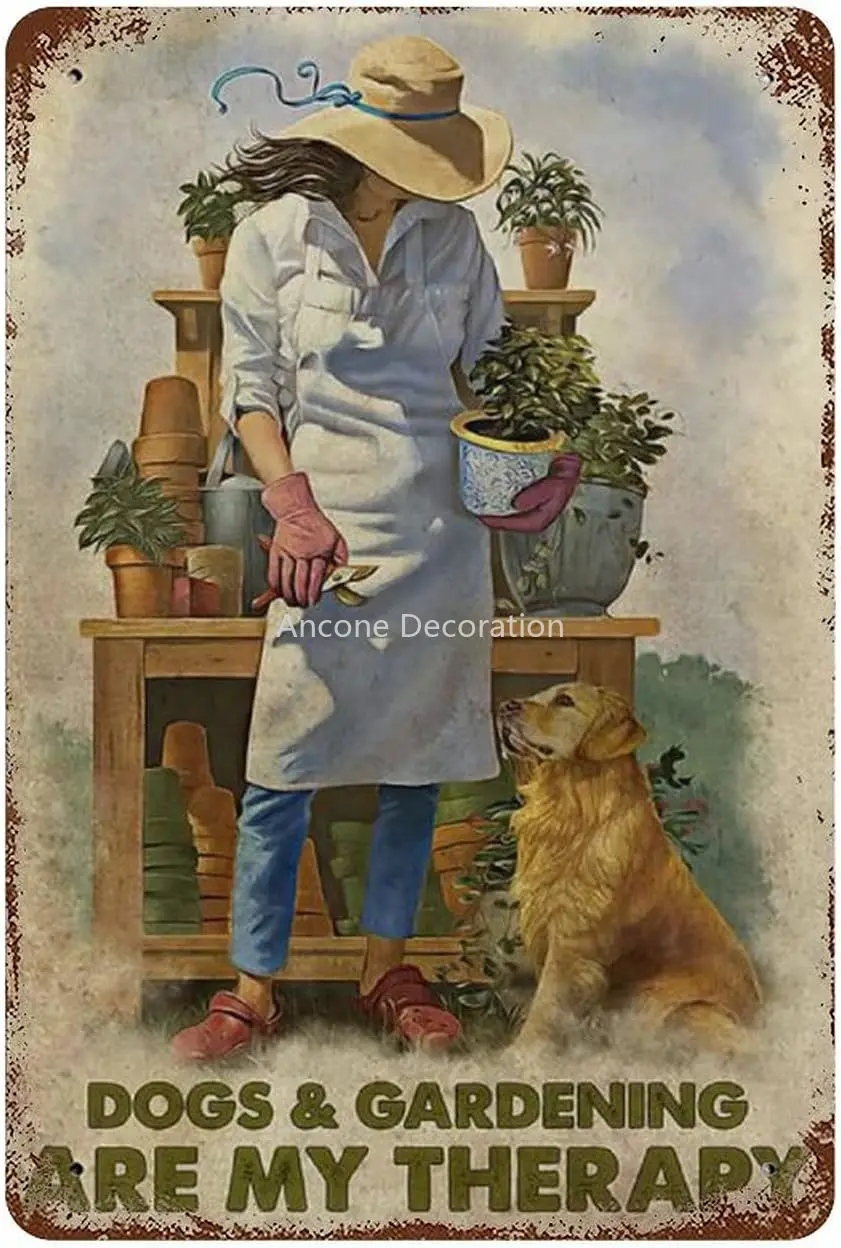 Dogs and Garden Dogs and Gardening are My Therapy Vintage Tin Sign Funny Metal Decor Wall Sign for Home Cafes Pubs Club
Dogs and Garden Dogs and Gardening are My Therapy Vintage Tin Sign Funny Metal Decor Wall Sign for Home Cafes Pubs Club
