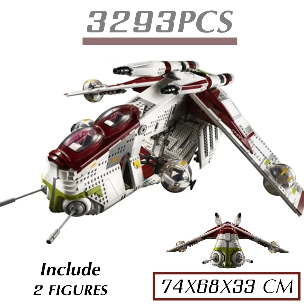 Disney 3293PCS Stars Aircraft Space Wars Republic Gunship Droid Model FIT 75309 Building Blocks Bricks Toys Gifts Kid
Disney 3293PCS Stars Aircraft Space Wars Republic Gunship Droid Model FIT 75309 Building Blocks Bricks Toys Gifts Kid