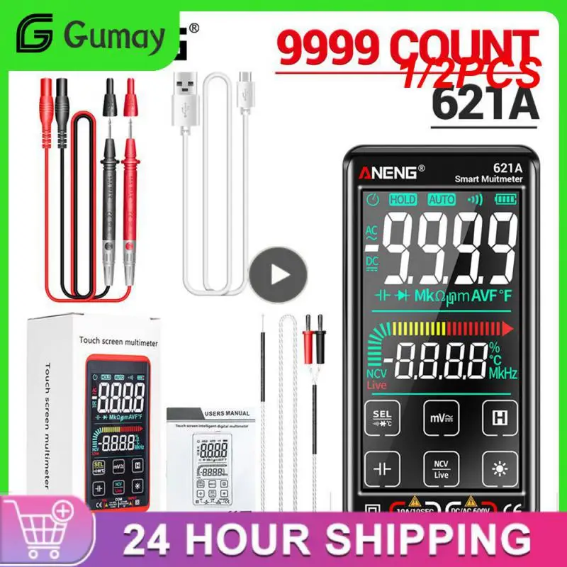 1/2 шт. 621A Цифровой мультиметр перезаряжаемый мультиметр портативный USB сенсорный экран 9999 отсчетов True RMS Автоматический диапазон DC/ 10A метр
1/2 шт. 621A Цифровой мультиметр перезаряжаемый мультиметр портативный USB сенсорный экран 9999 отсчетов True RMS Автоматический диапазон DC/ 10A метр