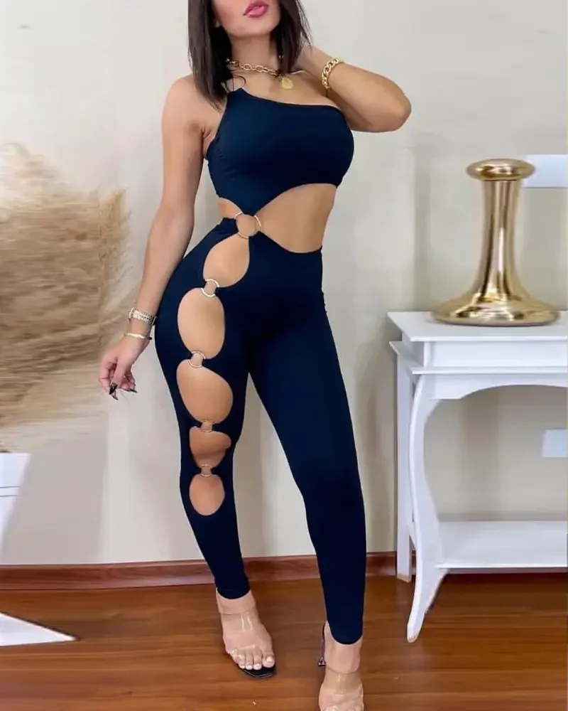 Jumpsuit Women 2022 One Shoulder O-Ring Cutout Skinny Jumpsuit Sexy Sleeveless Slim Bodyusuit Casual Chic Home Wear Streetwear
Jumpsuit Women 2022 One Shoulder O-Ring Cutout Skinny Jumpsuit Sexy Sleeveless Slim Bodyusuit Casual Chic Home Wear Streetwear