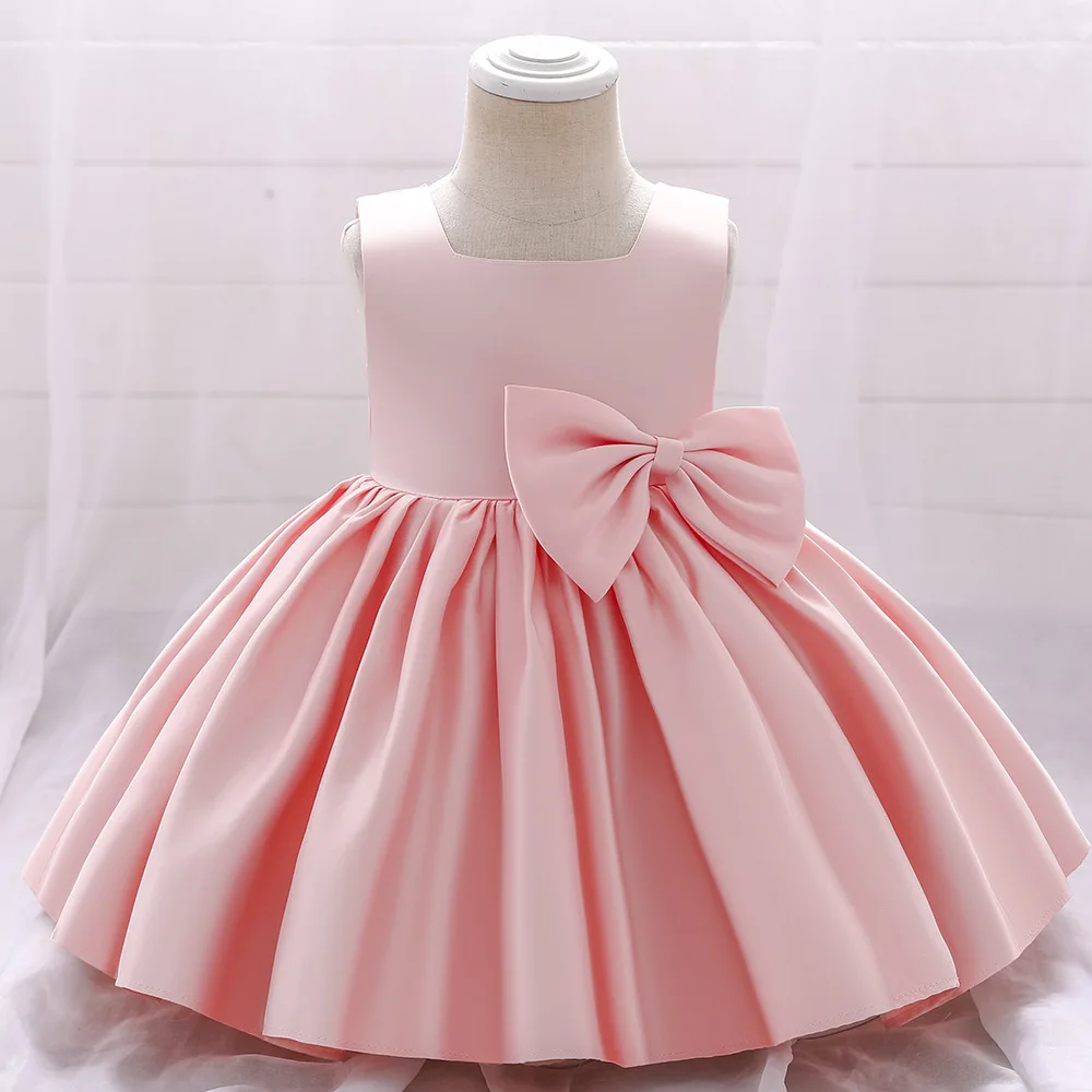 

Розовое платье для девочек, детское платье принцессы, платье с галстуком-бабочкой, платье для выступлений, для путешествий, для фотосъемки на один год