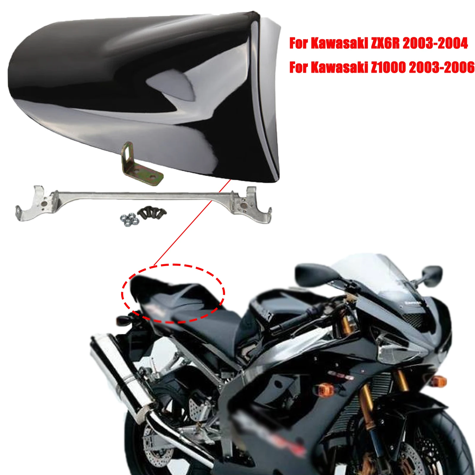 Honhill Rear Rear Seat Cowl Cover Motorcycle Fairing Cowl With Bracket For Kawasaki ZX6R 2003-2004 Z1000 2003 2004 2005 2006
Honhill Rear Rear Seat Cowl Cover Motorcycle Fairing Cowl With Bracket For Kawasaki ZX6R 2003-2004 Z1000 2003 2004 2005 2006