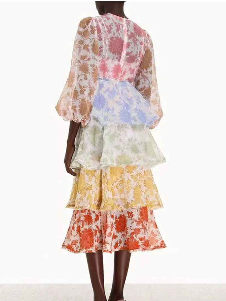 Elegant Dress 2022 Summer New Colorful Print Cake Skirt Lace-Up Long Skirt Long Sleeve Dress Fashion Women's Clothing
Elegant Dress 2022 Summer New Colorful Print Cake Skirt Lace-Up Long Skirt Long Sleeve Dress Fashion Women's Clothing