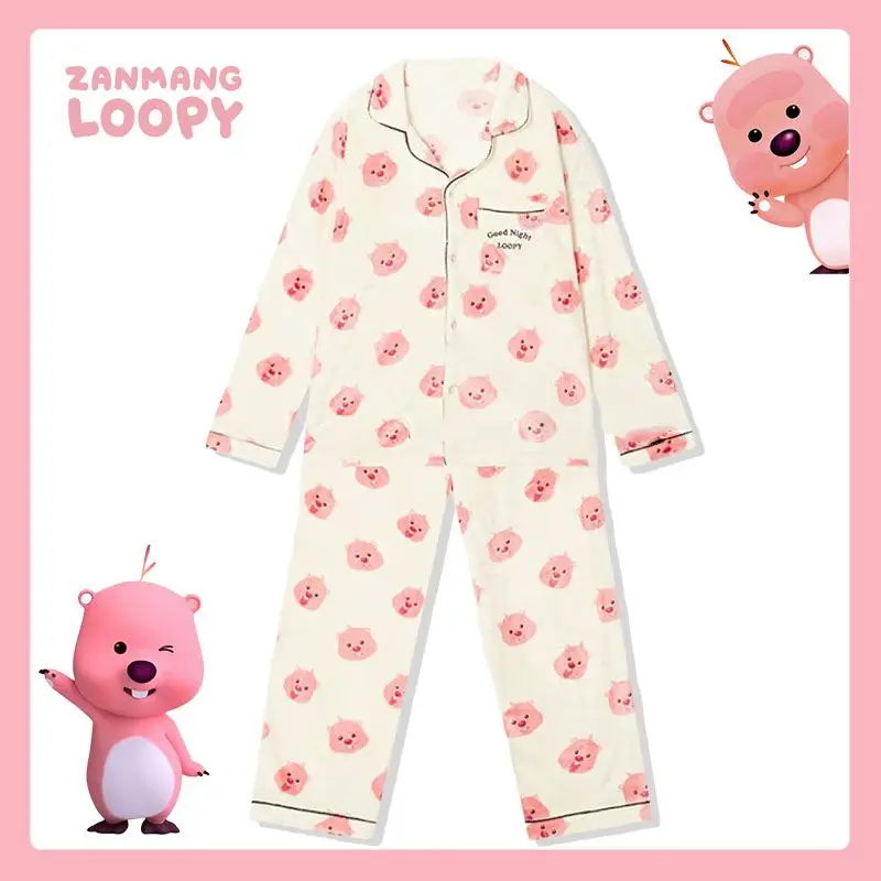 Kawaii Cute Loopy Little Beaver Pajamas Pants Flannel Home Wear Suit Long Sleeved Lapel Cardigan Warm Christmas Gift For Girls
Kawaii Cute Loopy Little Beaver Pajamas Pants Flannel Home Wear Suit Long Sleeved Lapel Cardigan Warm Christmas Gift For Girls