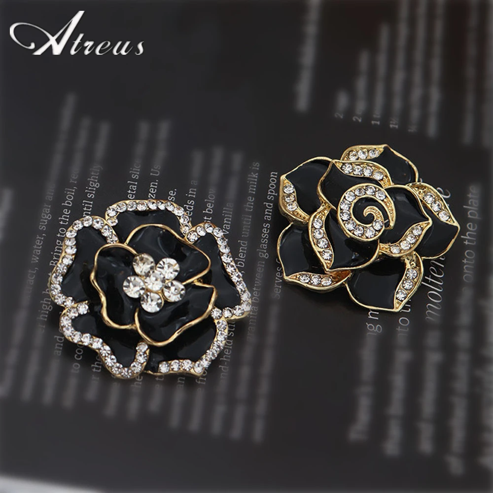 Classic Rose Camellia Flower Brooch Pins For Women Arround Rhinestone Drop Oil Painting Black Enamel Brooches Fashion Banquet
Classic Rose Camellia Flower Brooch Pins For Women Arround Rhinestone Drop Oil Painting Black Enamel Brooches Fashion Banquet