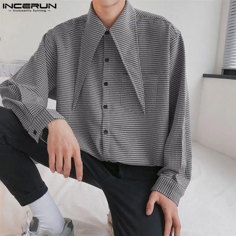 INCERUN Men Plaid Shirt Lapel Long Sleeve Streetwear Button Loose Korean Casual Men Clothing 2023 Fashion Male Shirts S-5XL 
INCERUN Men Plaid Shirt Lapel Long Sleeve Streetwear Button Loose Korean Casual Men Clothing 2023 Fashion Male Shirts S-5XL