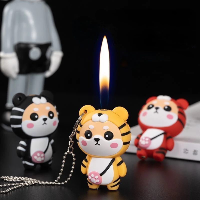 New Creative Tiger Cute Lighter Necklace Mini Cartoon Open Fire Butane Metal Torch Lighter Portable Smoking Accessories
New Creative Tiger Cute Lighter Necklace Mini Cartoon Open Fire Butane Metal Torch Lighter Portable Smoking Accessories