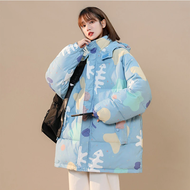 Casual Cotton Padded Jacket Women Korean Fashion Oversized Print Coat 2022 Winter Loose Thicken Warm Outerwear Female Y966
Casual Cotton Padded Jacket Women Korean Fashion Oversized Print Coat 2022 Winter Loose Thicken Warm Outerwear Female Y966