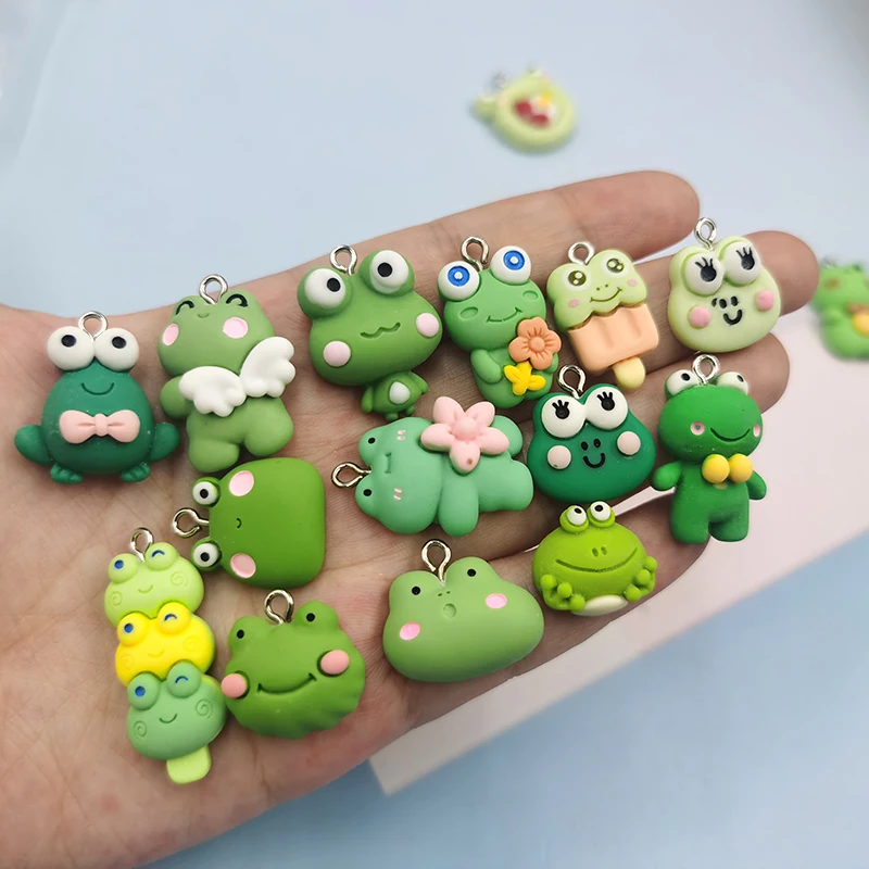 10Pcs Cute Kawaii Green Frog Charms for Making Jewelry Findings Diy Earrings Keychain Cartoon Animals Floating Pendants C511
10Pcs Cute Kawaii Green Frog Charms for Making Jewelry Findings Diy Earrings Keychain Cartoon Animals Floating Pendants C511