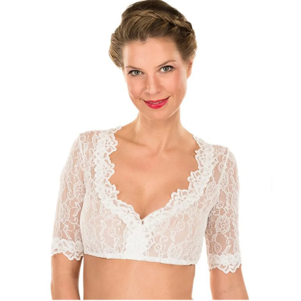 Women Bavarian Oktoberfest Fancy Night Club Party Costume T-Shirt V-neck Half Sleeve Sheer Lace Pullover Dirndl Shirt Crop Tops
Women Bavarian Oktoberfest Fancy Night Club Party Costume T-Shirt V-neck Half Sleeve Sheer Lace Pullover Dirndl Shirt Crop Tops