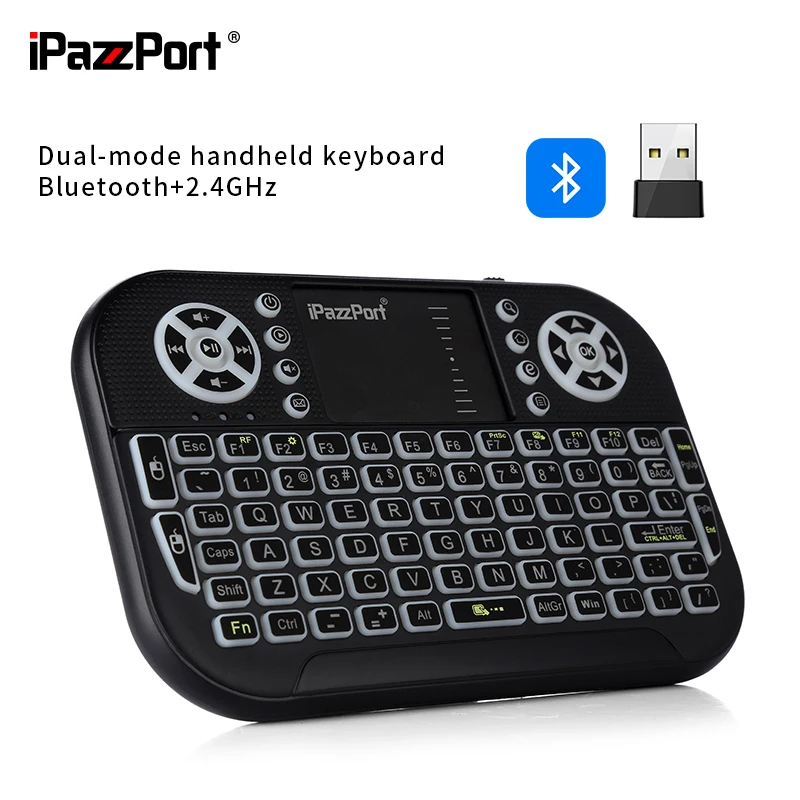 

iPazzPort (Upgrade) Mini Bluetooth Keyboard with Touchpad Mouse 2.4G for/PC/Smart TV/Laptop/Mac/Android TV Box KP-810-21SA