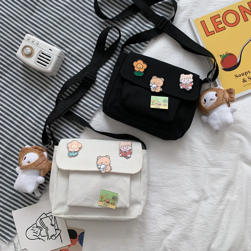 Crossbody Bags Women Canvas Flap-bag Kawaii Harajuku All-match Students Casual Female Handbags Korean Daily Chic Fashion
Crossbody Bags Women Canvas Flap-bag Kawaii Harajuku All-match Students Casual Female Handbags Korean Daily Chic Fashion