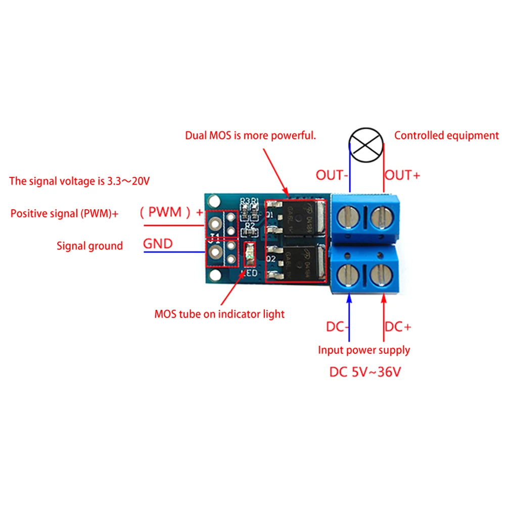 12PC 5V-36V Dual MOS Module 3.4*1.7*1.2cm PWM Driver Module For Electronic Switch ControlBoard Trigger Switch Drive Module
12PC 5V-36V Dual MOS Module 3.4*1.7*1.2cm PWM Driver Module For Electronic Switch ControlBoard Trigger Switch Drive Module