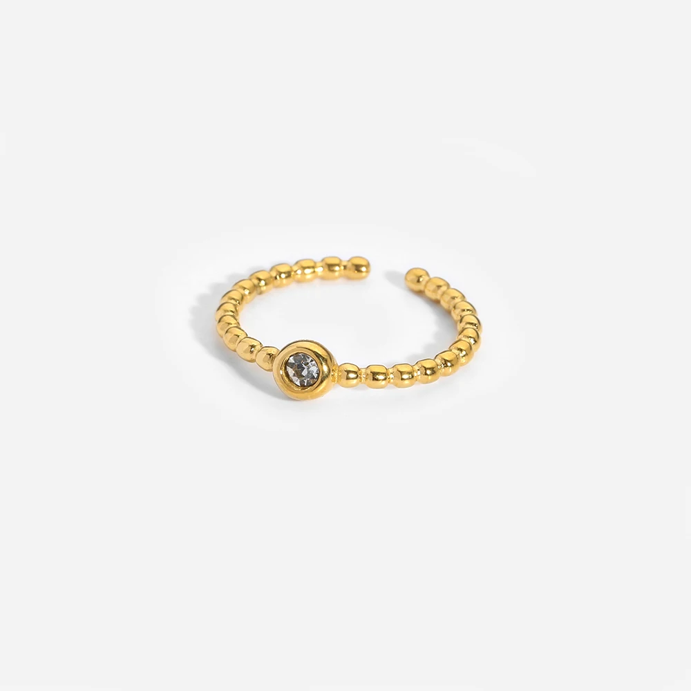 New Stainless Steel Strand Beads Open Ring Jewelry for Women Minimalist Gold Plated Adjustable Ring Accessories Party Gift 2022
New Stainless Steel Strand Beads Open Ring Jewelry for Women Minimalist Gold Plated Adjustable Ring Accessories Party Gift 2022