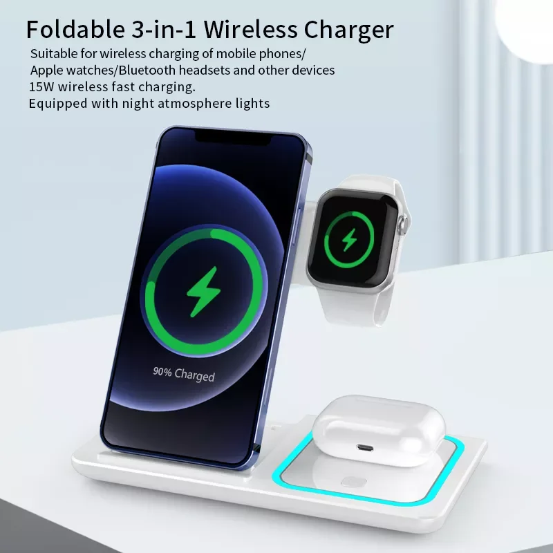 Fast Charging Station 3 in 1 wireless charger for iPhone 12 pro Apple Watch 15W Magnetic holder for Samsung Xiaomi Huawei
Fast Charging Station 3 in 1 wireless charger for iPhone 12 pro Apple Watch 15W Magnetic holder for Samsung Xiaomi Huawei