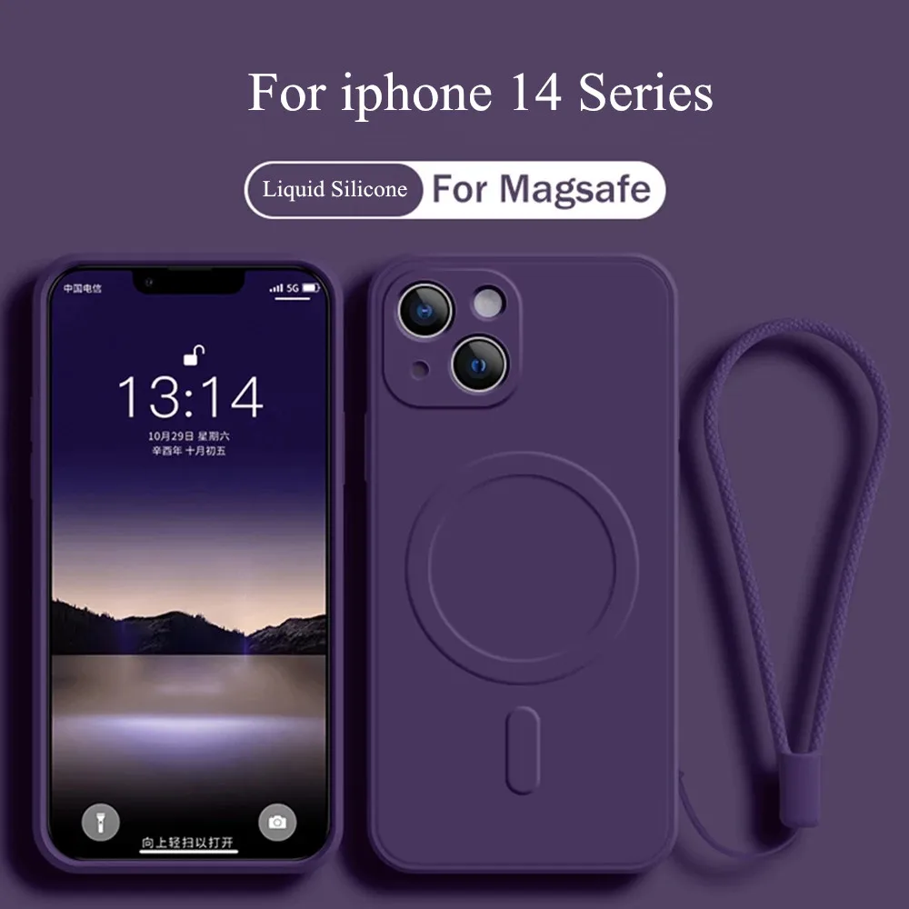 For iphone 14 Plus Pro Max Magsafe Magnetic Wireless Charging Case For iphone 14Pro Max 14Plus Liquid Silicone Wrist Strap Cover
For iphone 14 Plus Pro Max Magsafe Magnetic Wireless Charging Case For iphone 14Pro Max 14Plus Liquid Silicone Wrist Strap Cover