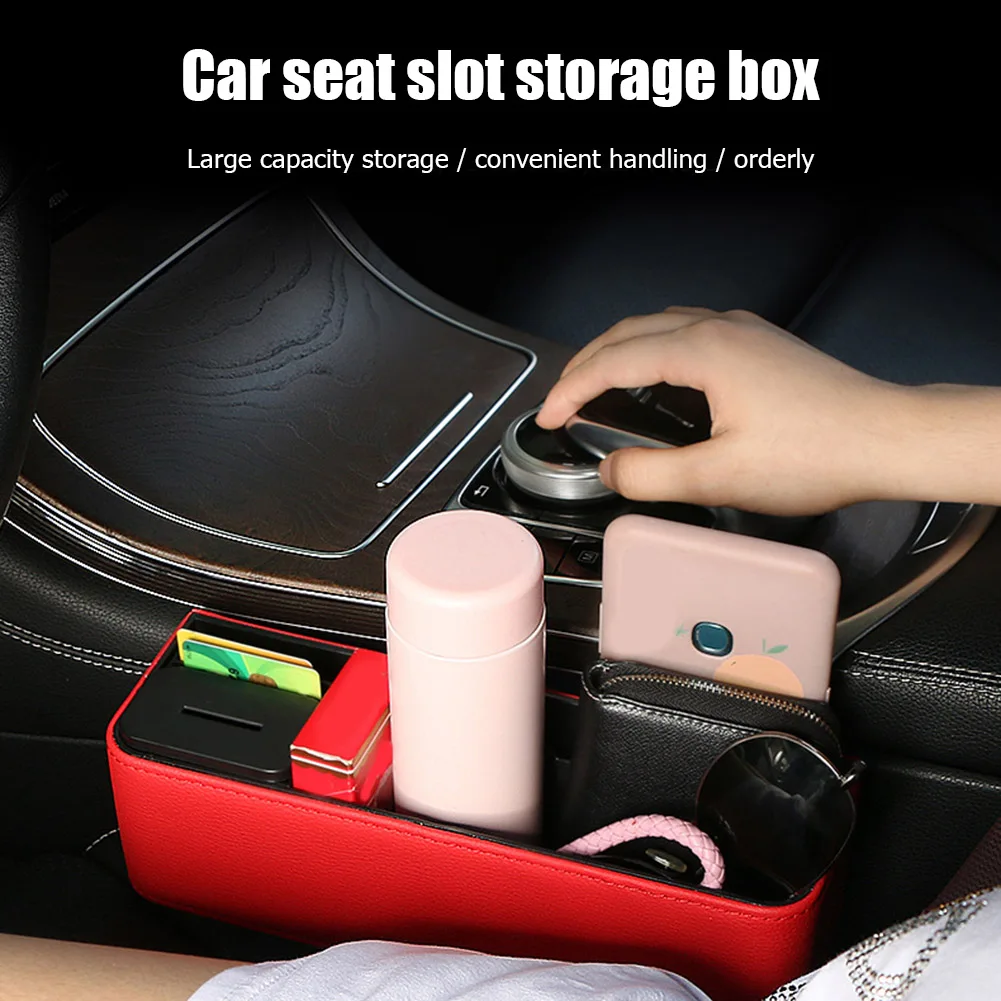 

Car Seat Gap Organizer Storage Box Easily Installation Auto Seat Side Slit Personal Car Elements for Phone Wallet Key Coin