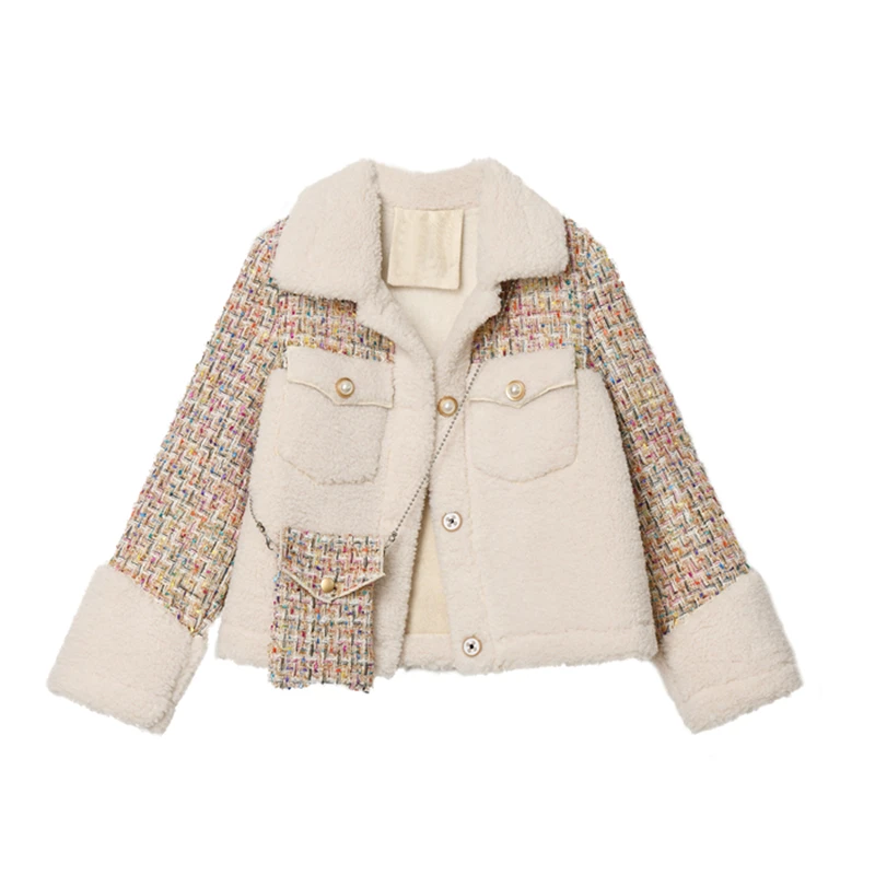 Color Plaid Stitching Lamb Wool Short Coat Women's Autumn and Winter New Fashion Slim Fit Warm Long-sleeved Cotton Jacket Female
Color Plaid Stitching Lamb Wool Short Coat Women's Autumn and Winter New Fashion Slim Fit Warm Long-sleeved Cotton Jacket Female