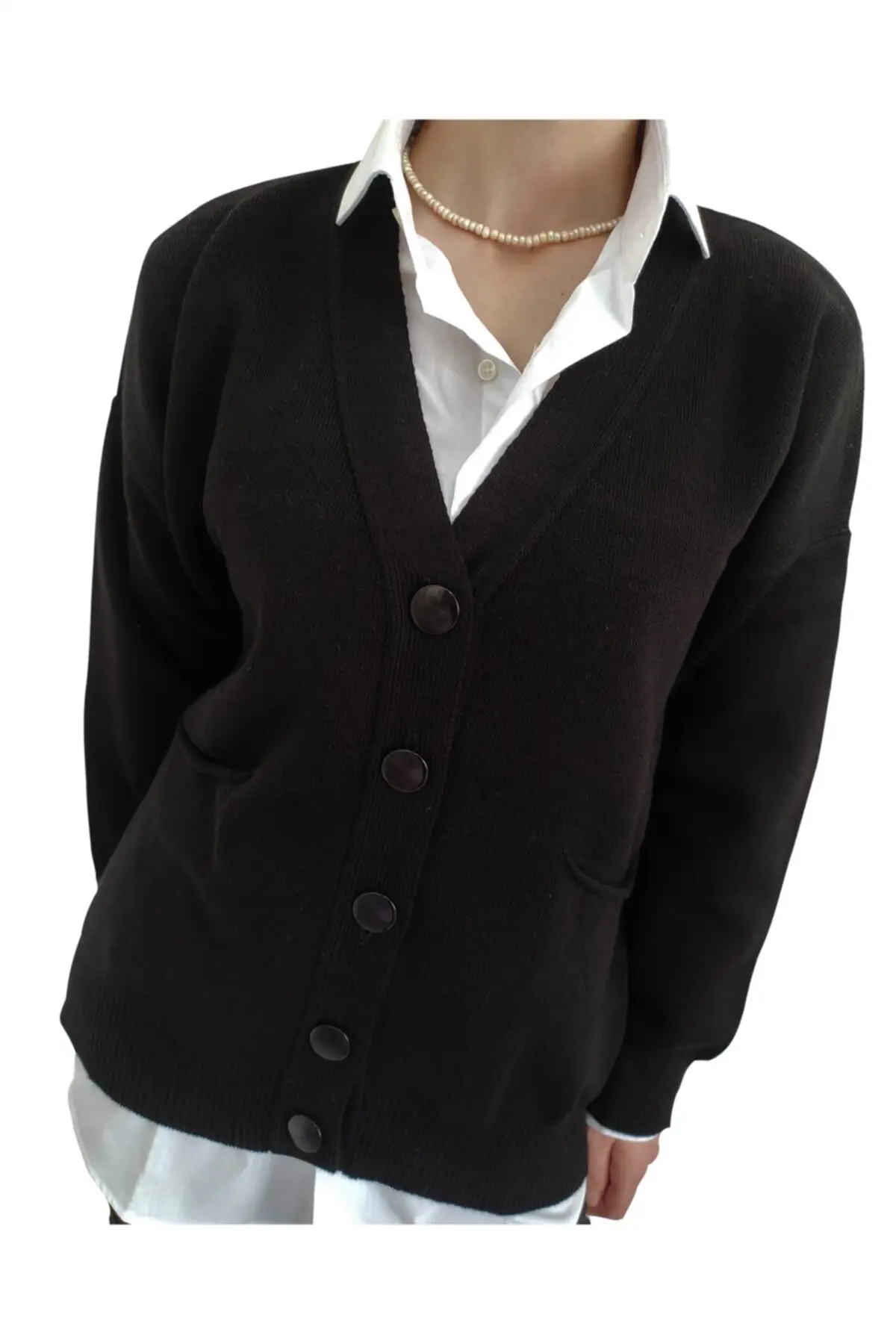 Women's Cardigan Black V-Neck Pocket Oversize sportswear Casual Knitted Quality Fashion Cardigan Sweaters Loose Sweater Jumper
Women's Cardigan Black V-Neck Pocket Oversize sportswear Casual Knitted Quality Fashion Cardigan Sweaters Loose Sweater Jumper