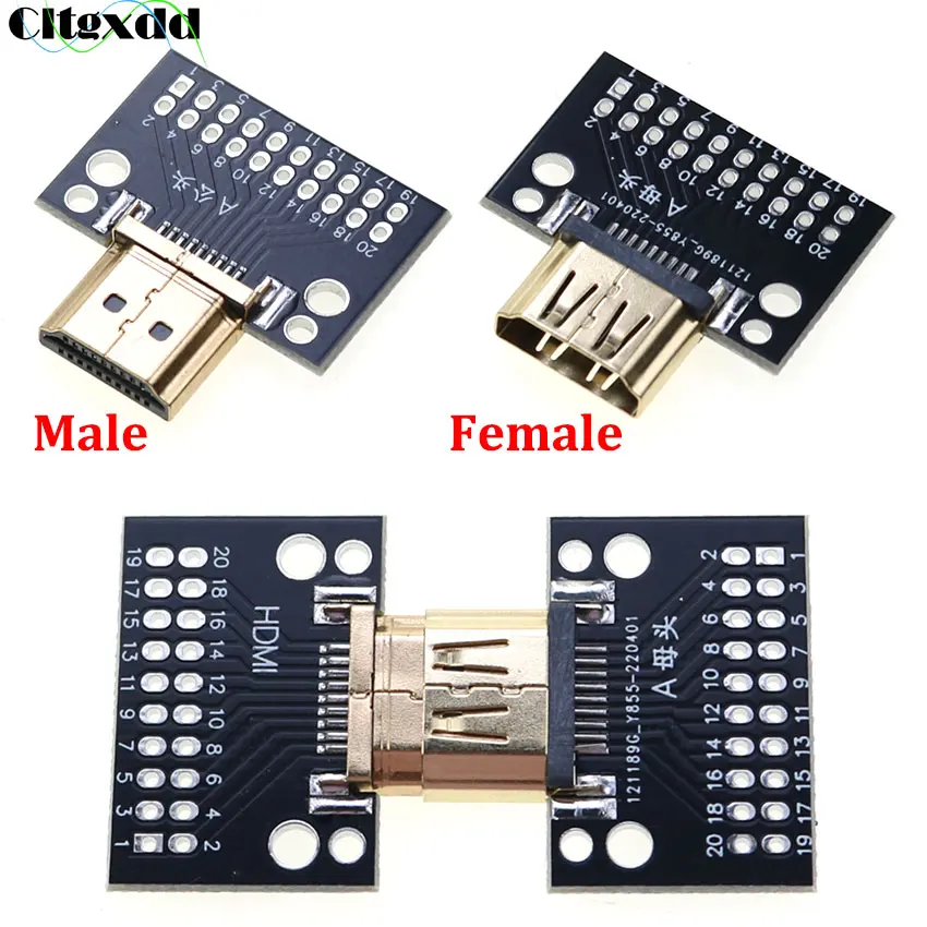 Cltgxdd 1pcs Compatible-HDMI Male and Female Test Board 19Pin 19P Male Plug Connector with PCB Test Board Solder Type A
Cltgxdd 1pcs Compatible-HDMI Male and Female Test Board 19Pin 19P Male Plug Connector with PCB Test Board Solder Type A