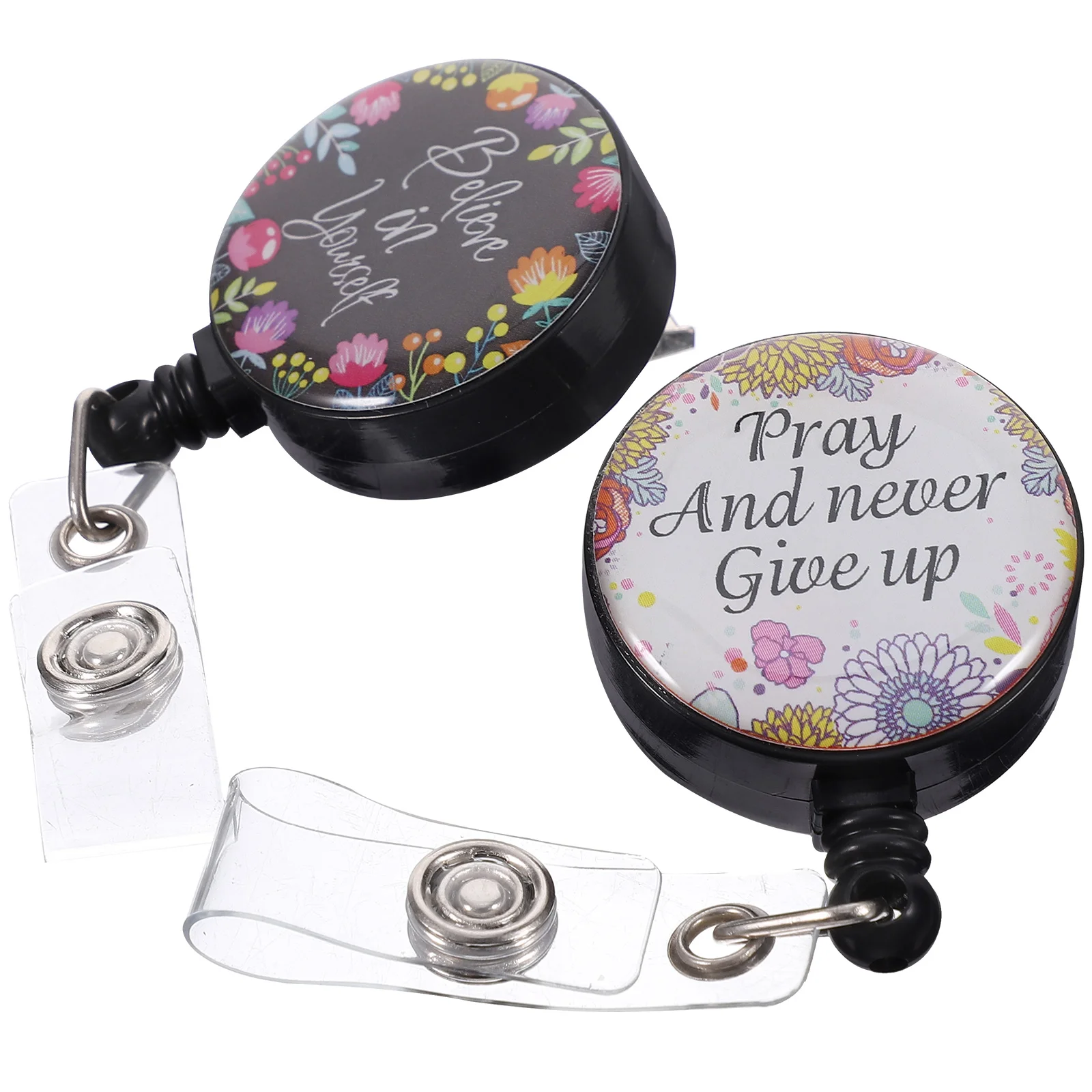 2pcs Retractable Badge Reel Holder Reusable Badge Reel Pattern Printing Badge Reel Clip
2pcs Retractable Badge Reel Holder Reusable Badge Reel Pattern Printing Badge Reel Clip