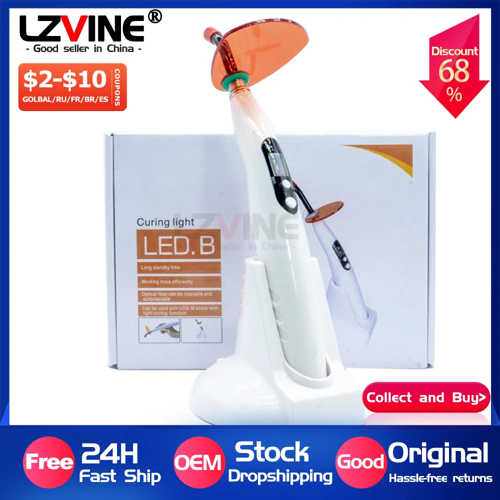 

New Dental Cordless LED Curing Light 1200-1400mw/cm2 Tooth Filling Material Cure Dental Equipment Tool Wireless Led Curing Light