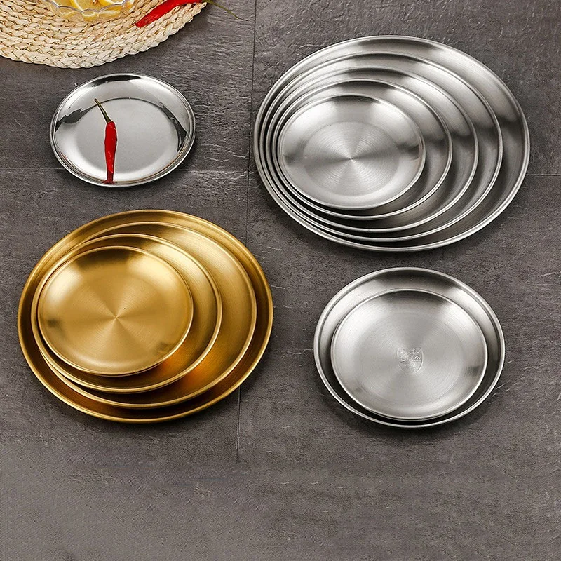 304 Stainless Steel Platter Korean Golden Disc Household Fruit Tray Restaurant Barbecue Barbecue Plate
304 Stainless Steel Platter Korean Golden Disc Household Fruit Tray Restaurant Barbecue Barbecue Plate