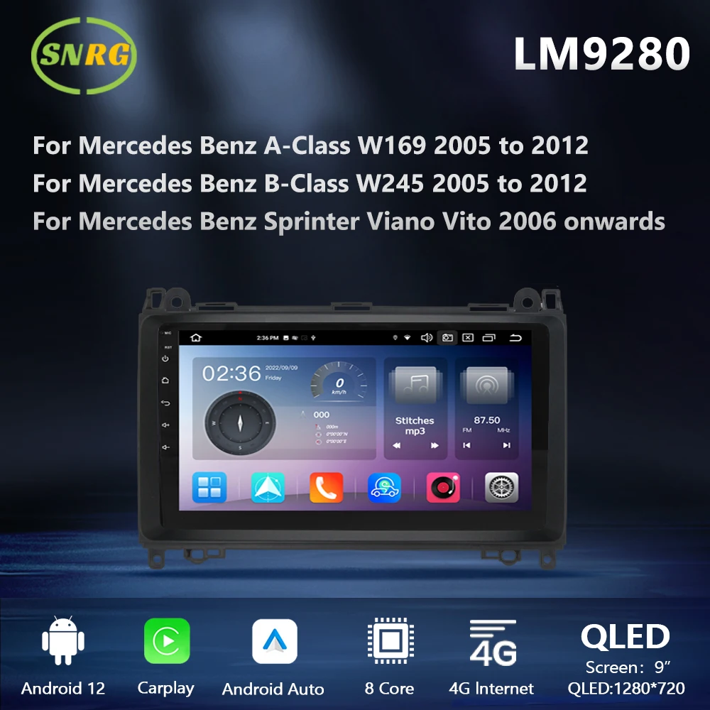 Автомагнитола SNRG с Bluetooth для Benz W169, W245, Sprinter, Viano, Vito, W906, Carplay, GPS, 9-дюймовый экран, DSP, mp3-плеер, стерео
Автомагнитола SNRG с Bluetooth для Benz W169, W245, Sprinter, Viano, Vito, W906, Carplay, GPS, 9-дюймовый экран, DSP, mp3-плеер, стерео